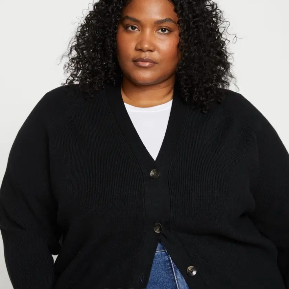 Universal standard better than wool black cardigan sweater. NWT. Size S (14-16)